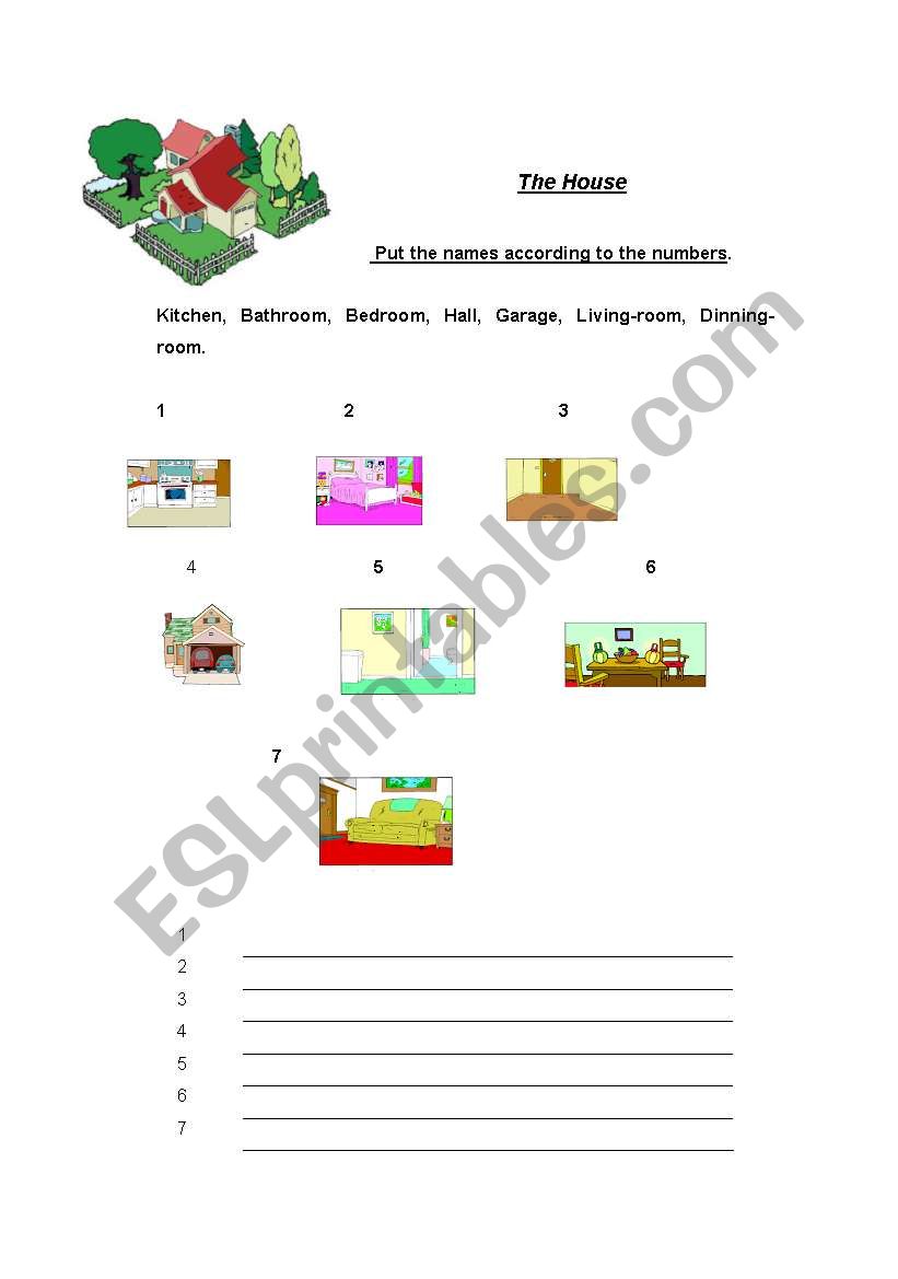 The House worksheet