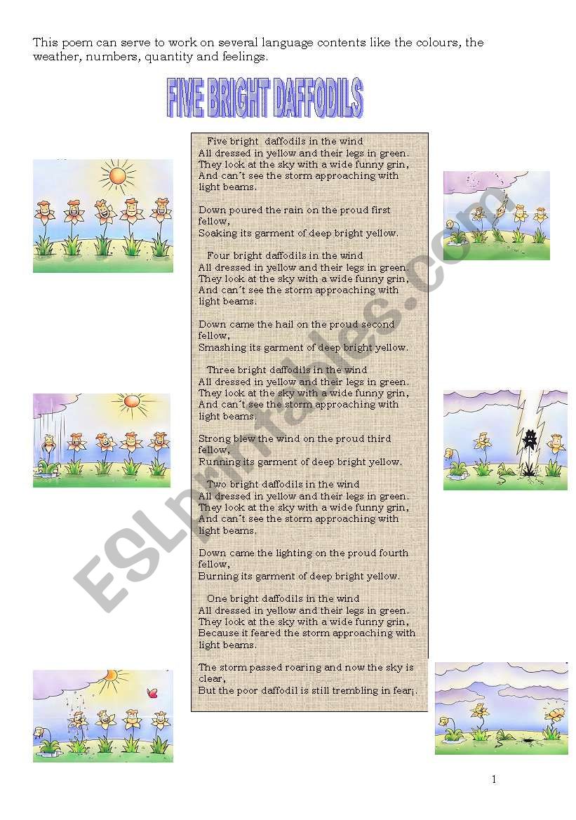 SPRING POEM worksheet