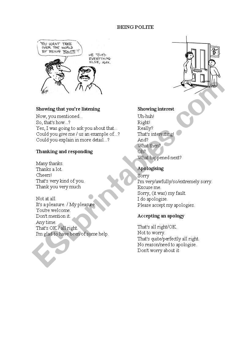 Being Polite worksheet