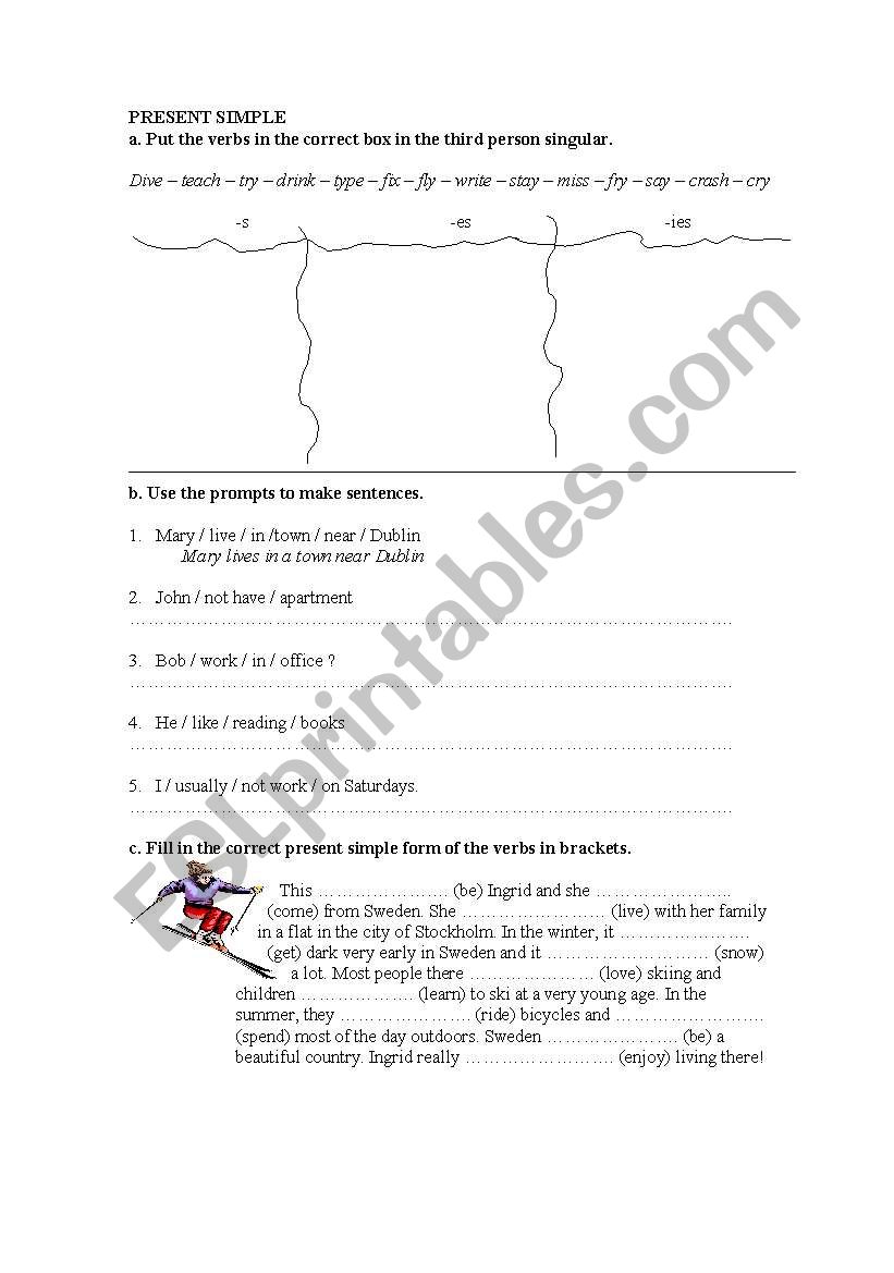 Simple Present worksheet