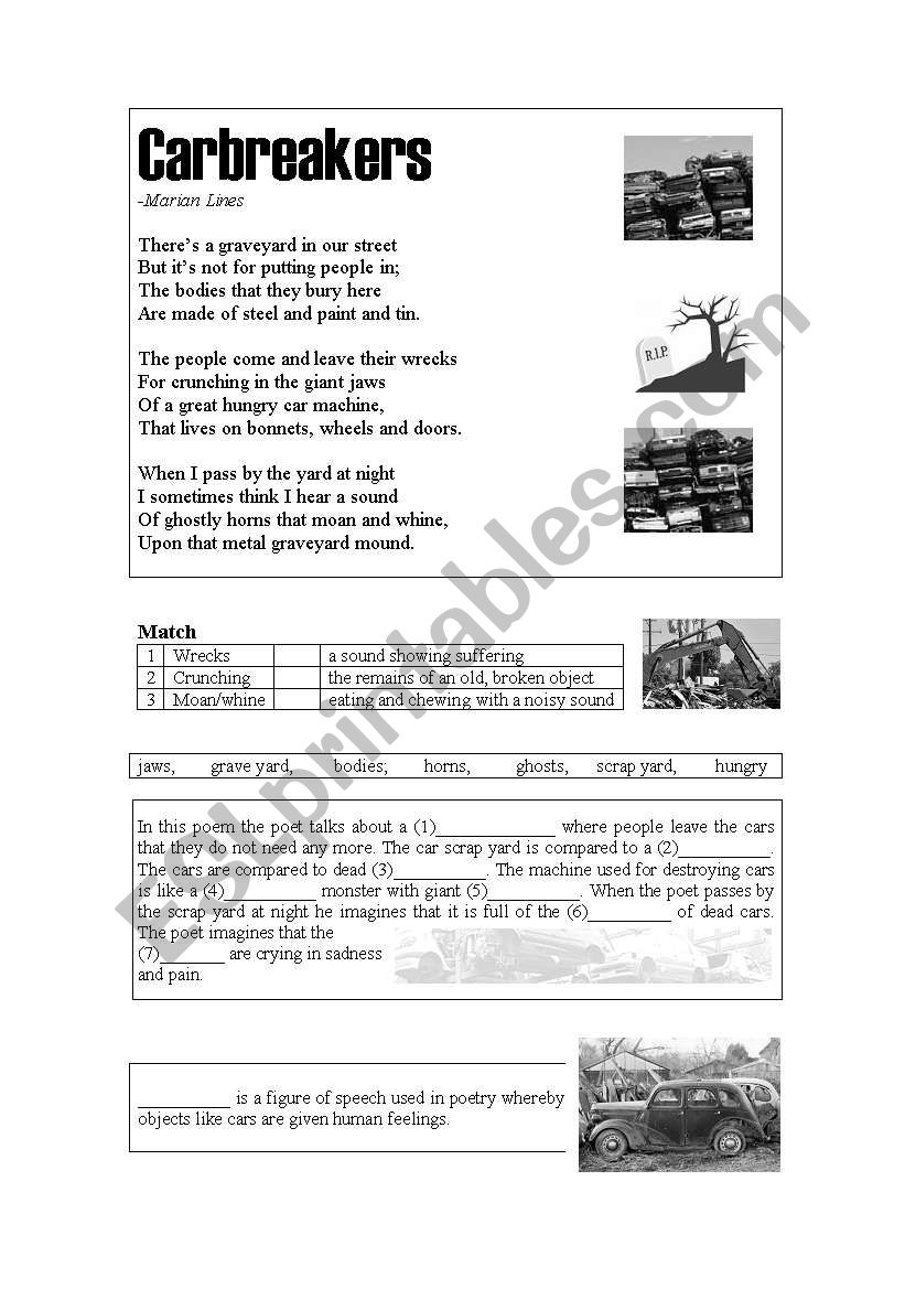 Carbreakers worksheet