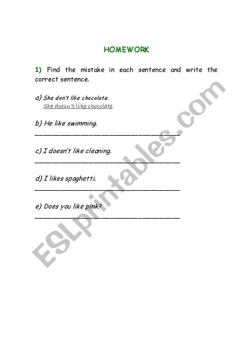 I doesnt worksheet