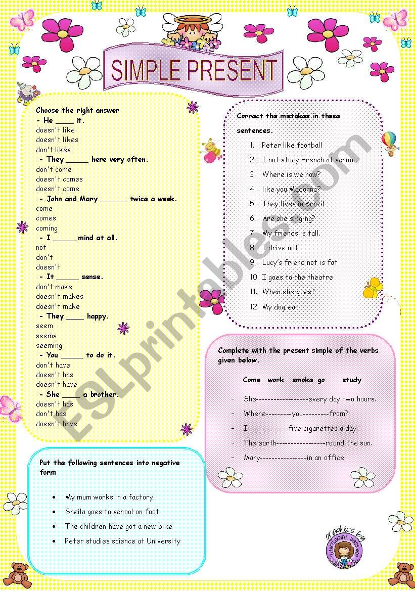 SIMPLE PRESENT worksheet