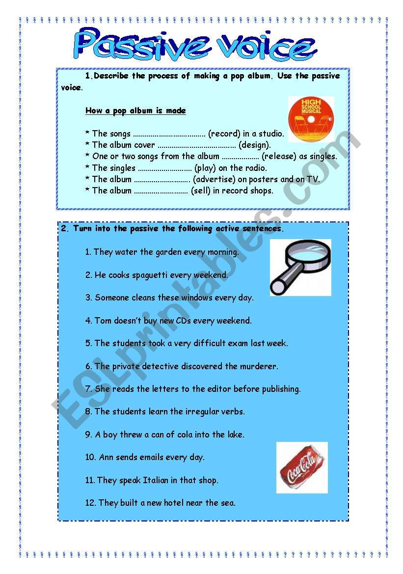 Passive voice worksheet