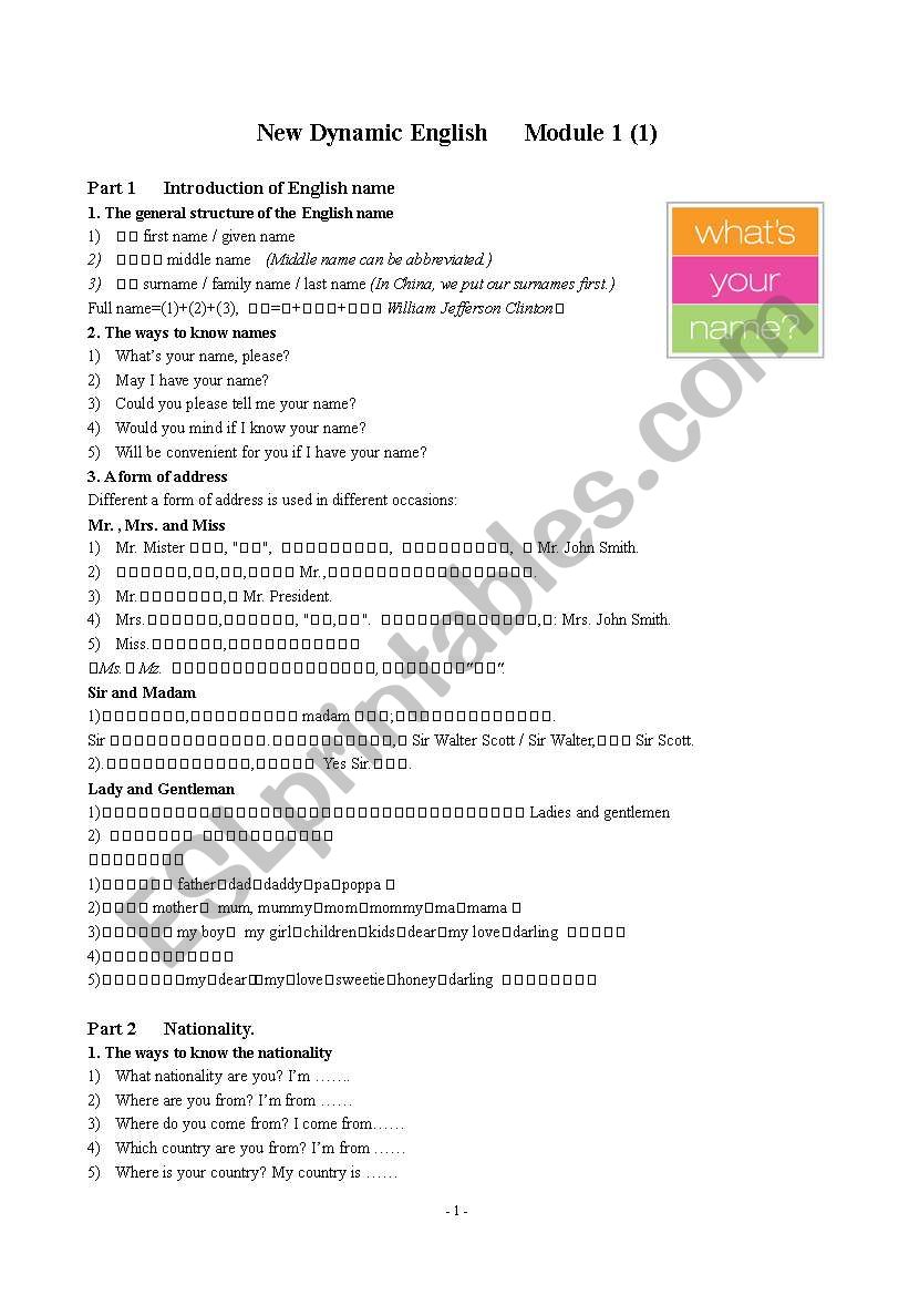 What´s your name? worksheet