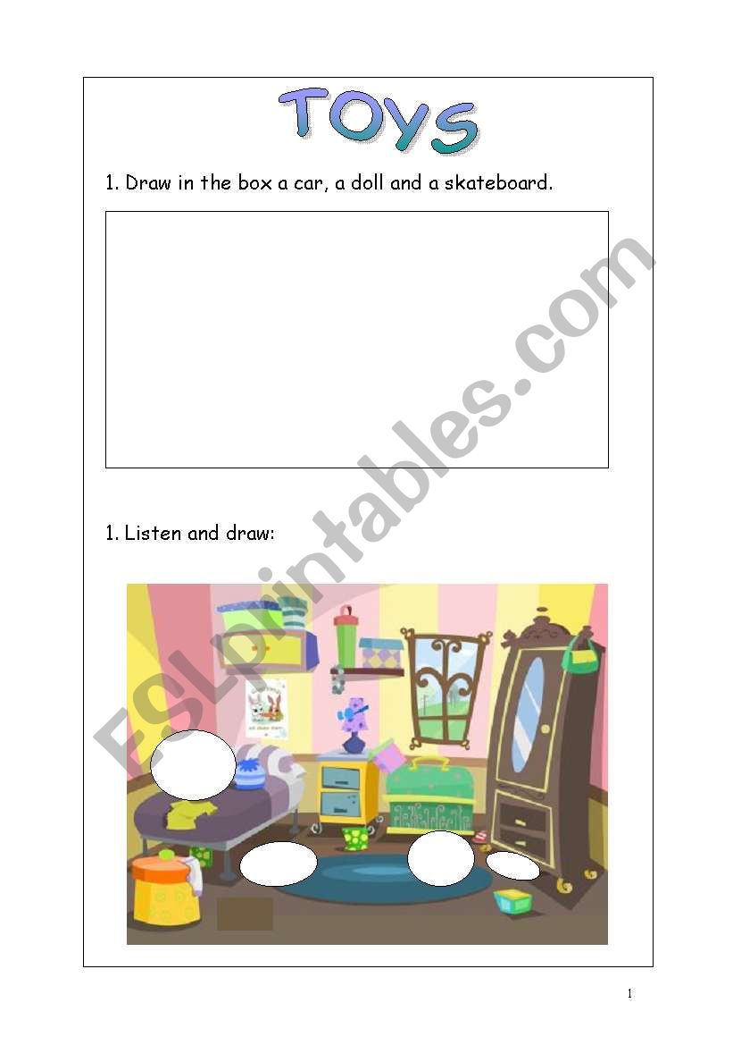 Toys describing and drawing worksheet