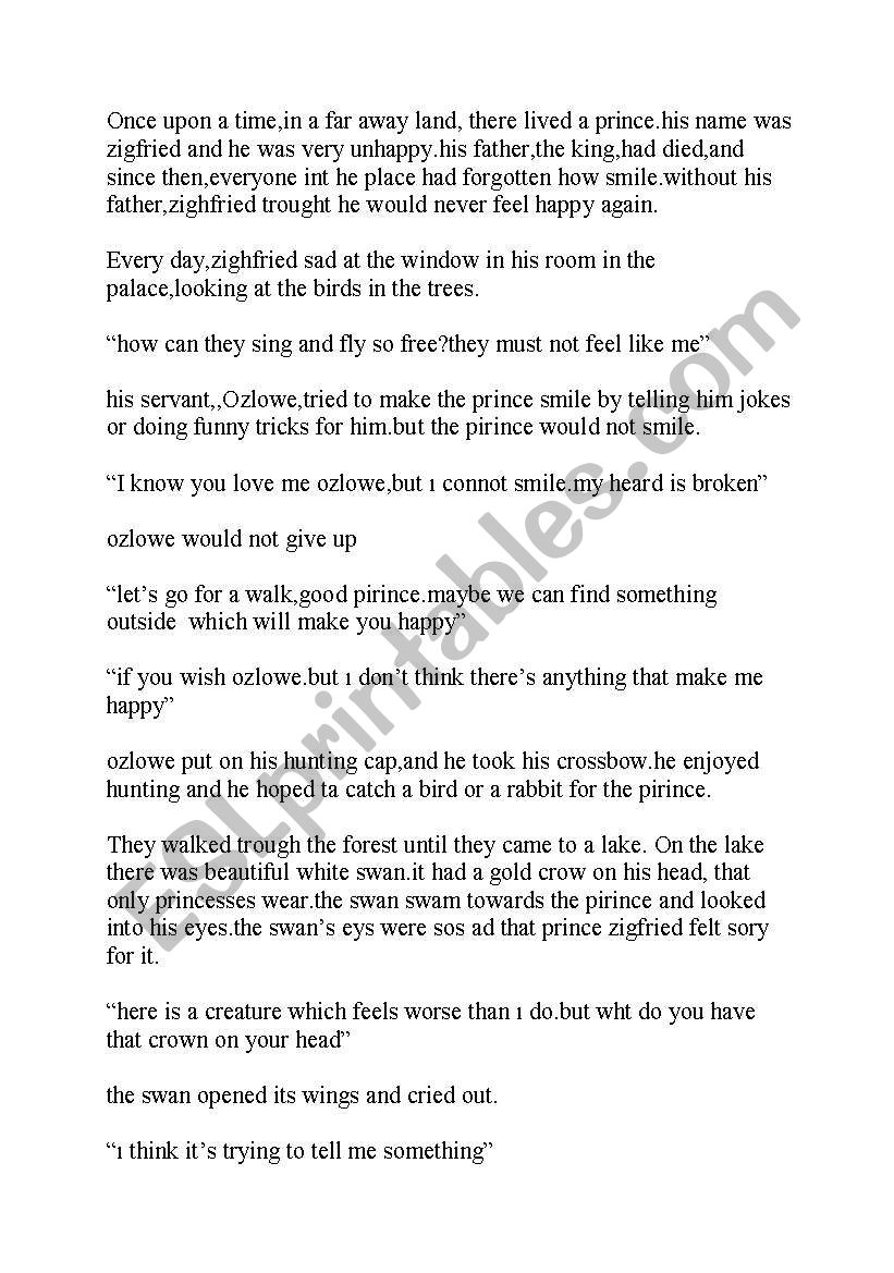 short story worksheet