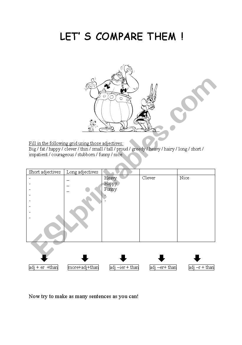 Lets compare them! worksheet