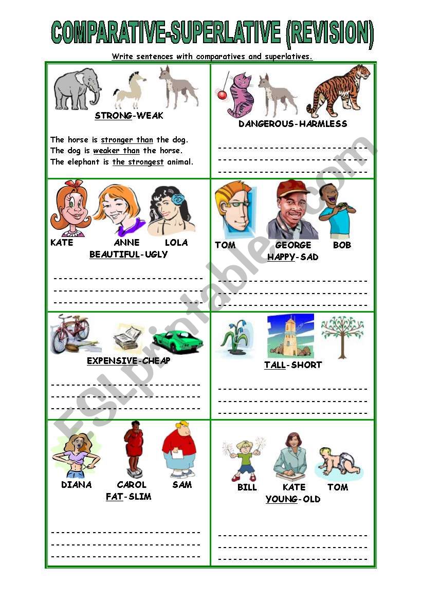 Comparative-Superlative /2 pages/