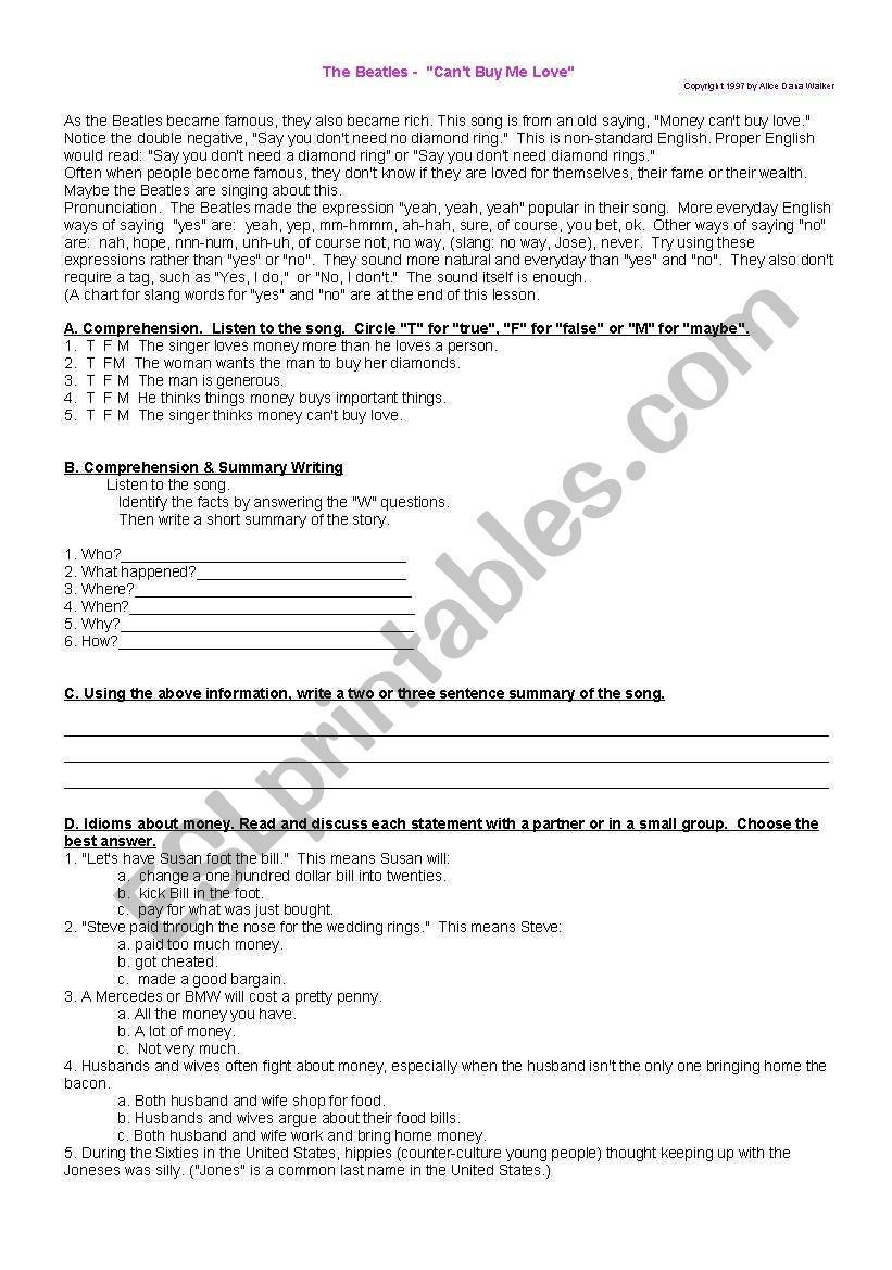 CanÂ´t buy me love - The Beatles