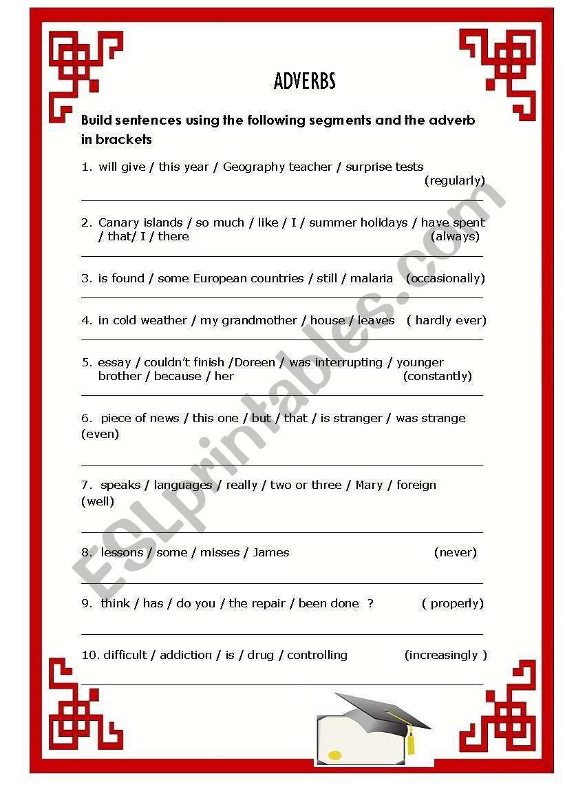 ADVERBS worksheet