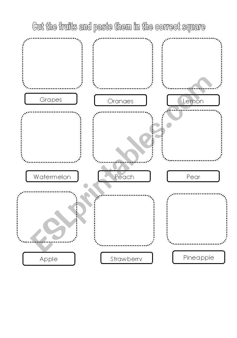 The fruits worksheet