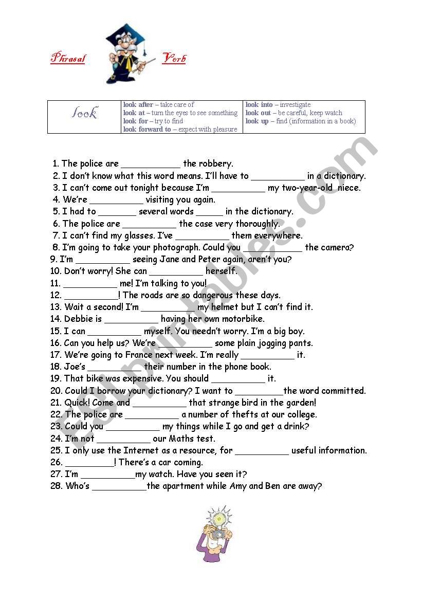 Phrasal Verb: LOOK worksheet