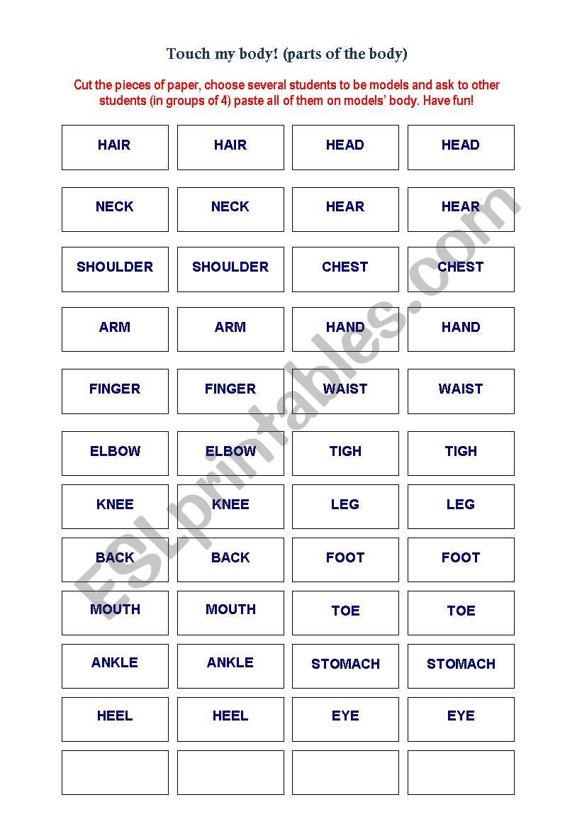 Touch my body! (parts of the body)