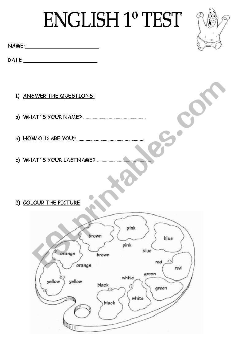 ENGLISH TEST worksheet