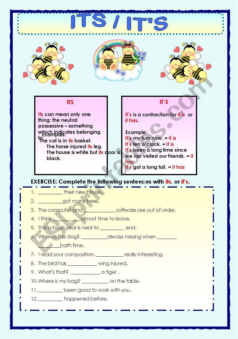 ITS and ITÂ´S worksheet