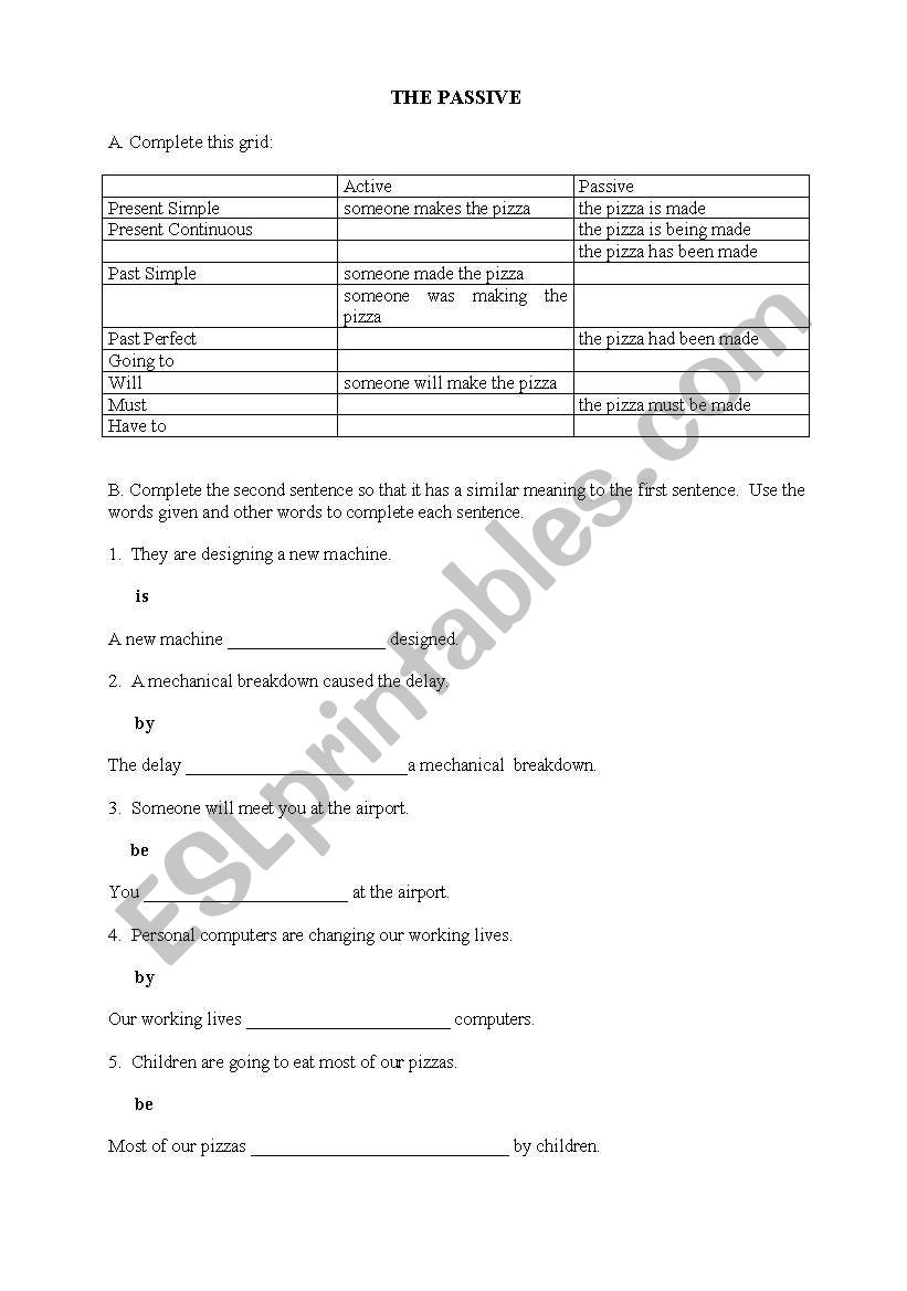 The Passive worksheet