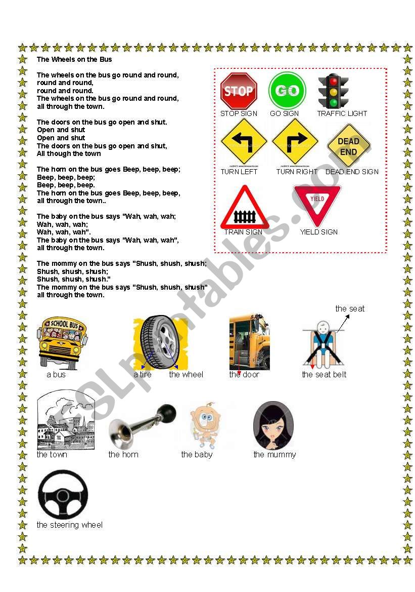 The Wheels on The Bus worksheet