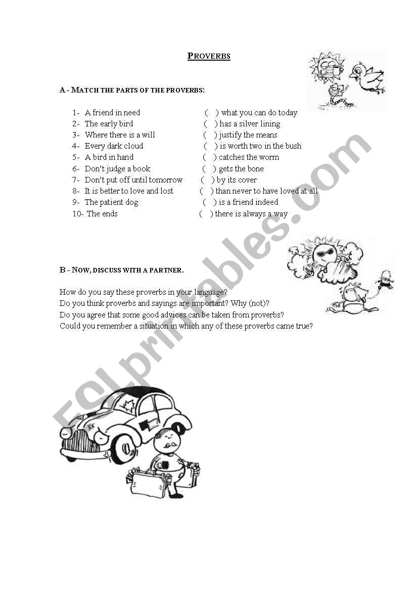 Proverbs worksheet