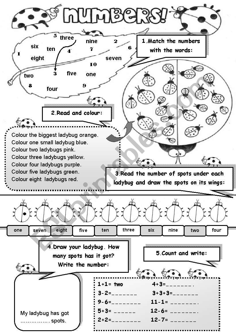 NUMBERS WITH LADYBUGS! - NUMBERS 1-10!