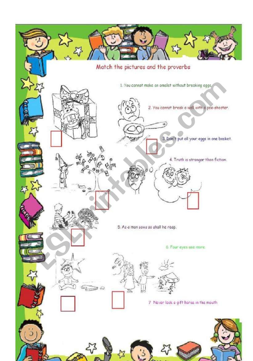 english proverbs worksheet