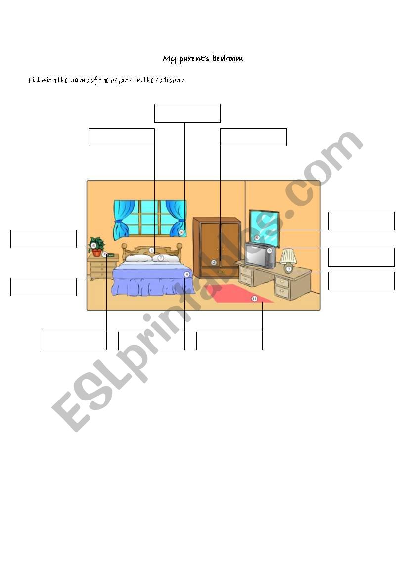 my parent´s bedroom ESL worksheet by alice21_ciobanu
