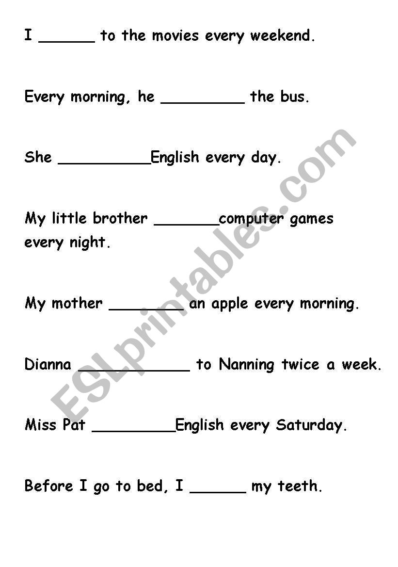 Simple Present/Daily Routine Questions for game