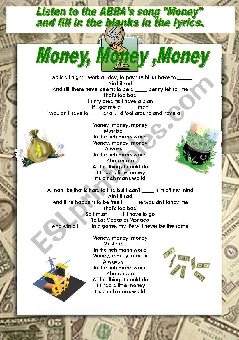 Money Money Money worksheet
