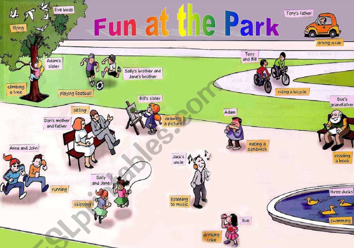 Fun at the park worksheet