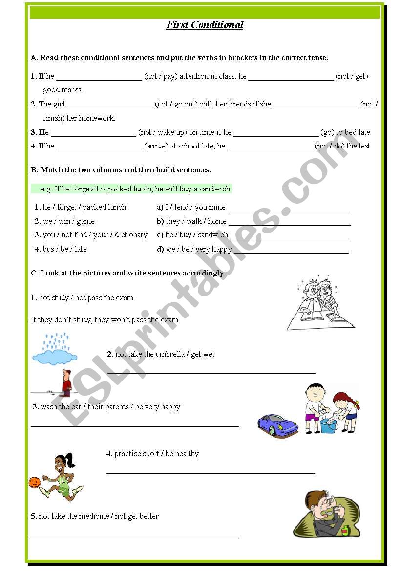 Conditional sentences worksheet