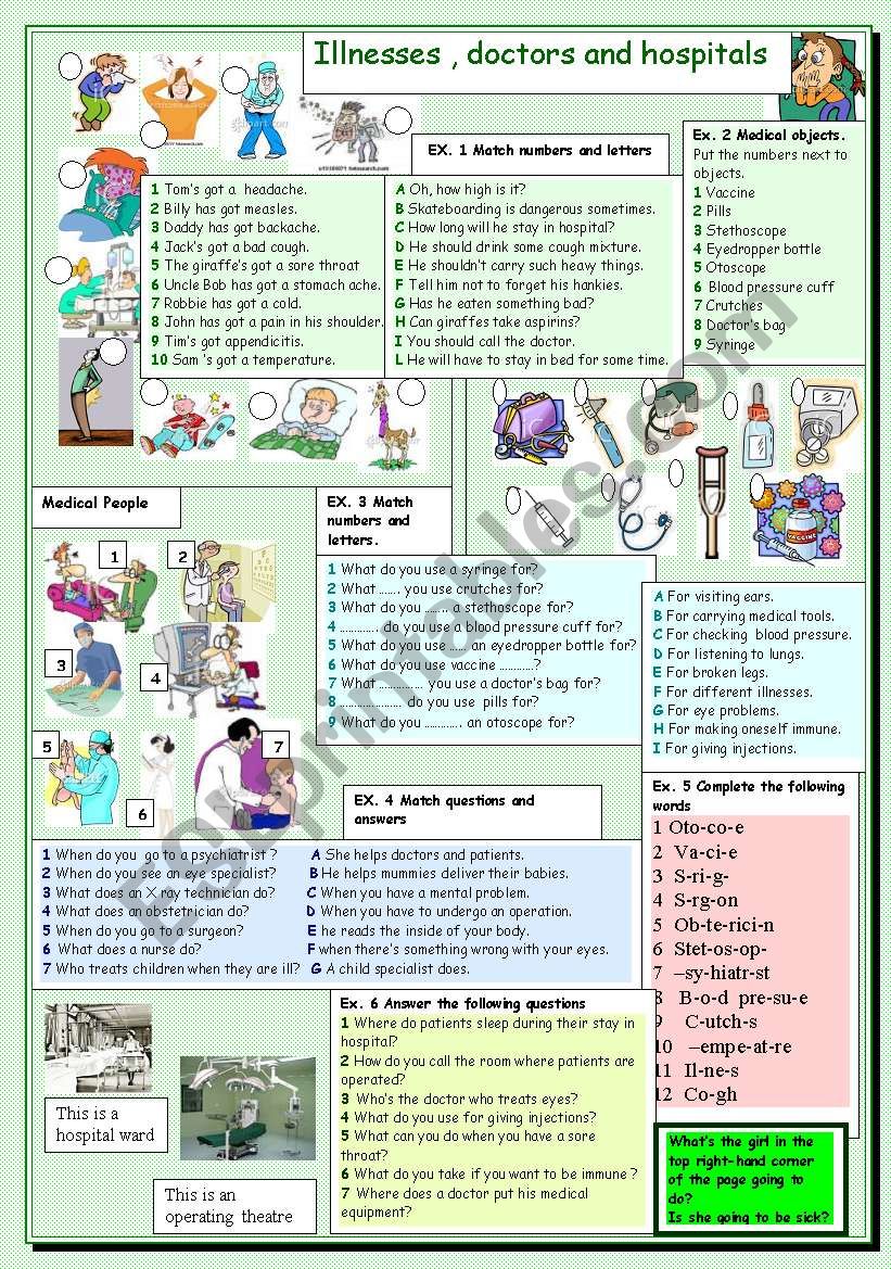 Illnesses worksheet