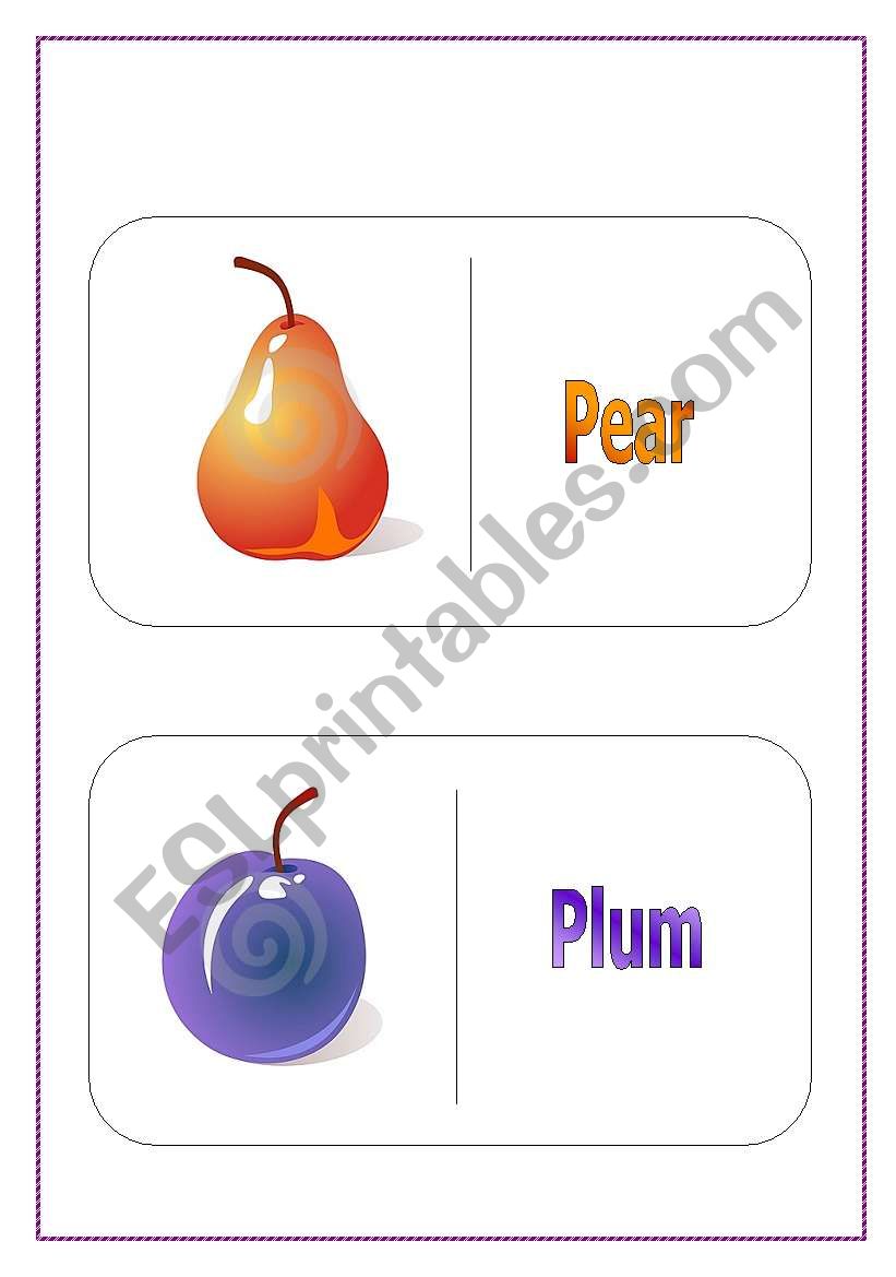 FRUITS FLASHCARDS - SET 2  worksheet