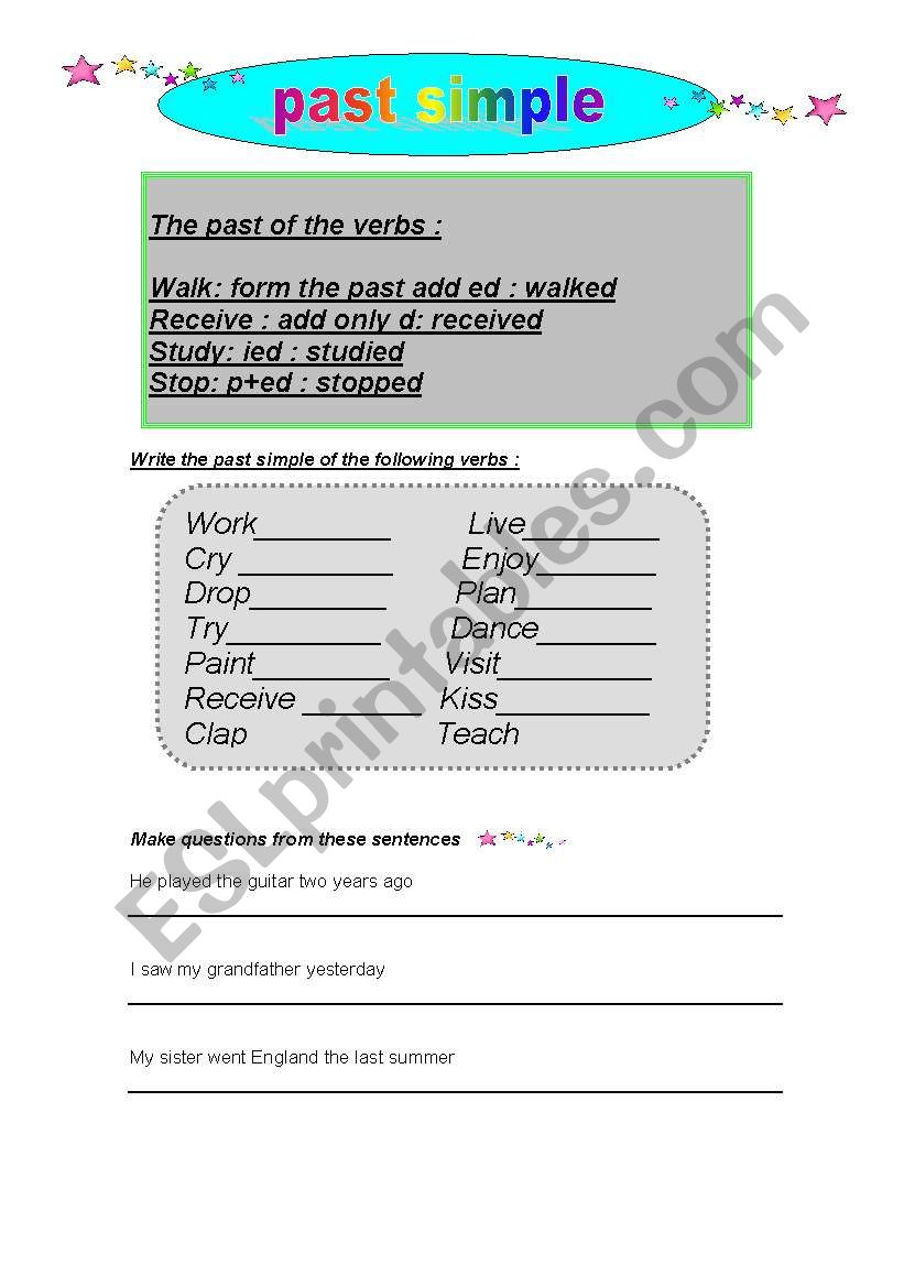 past simple  worksheet