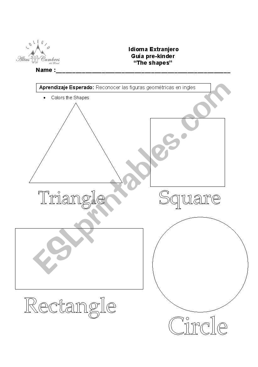 the shapes  worksheet