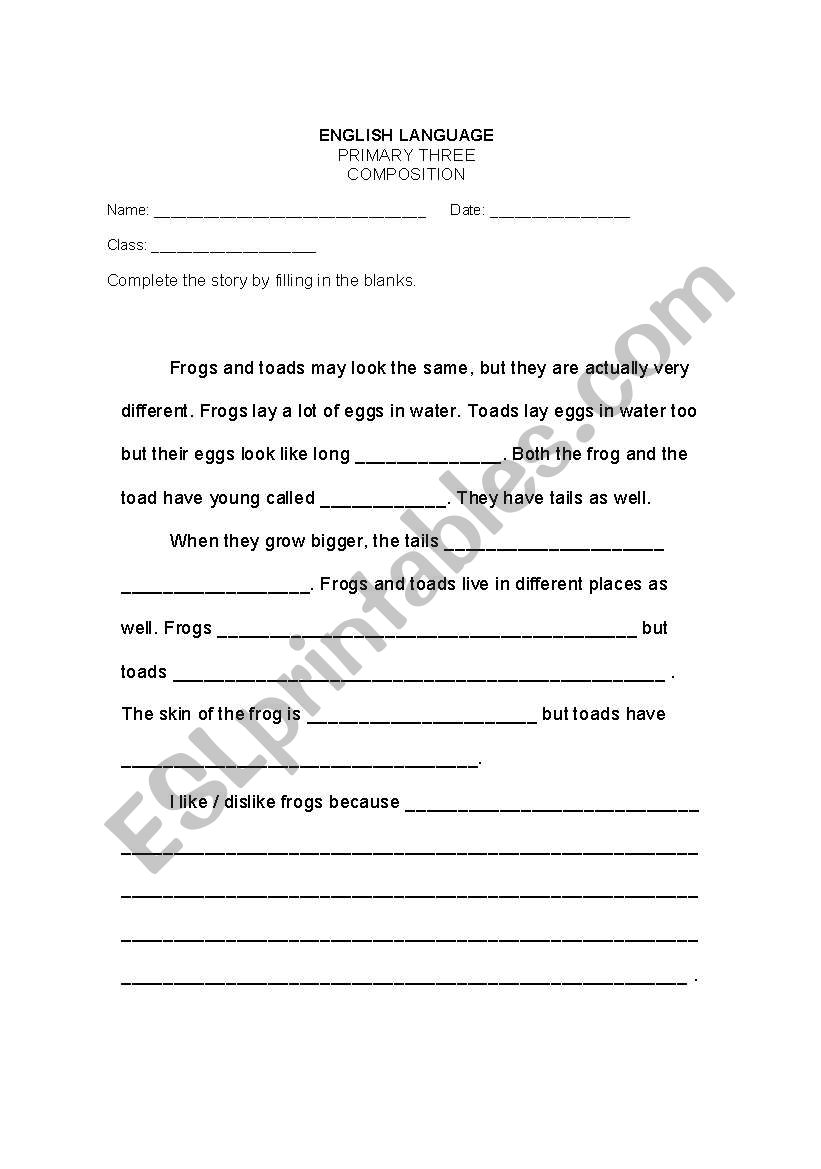cloze passage worksheet