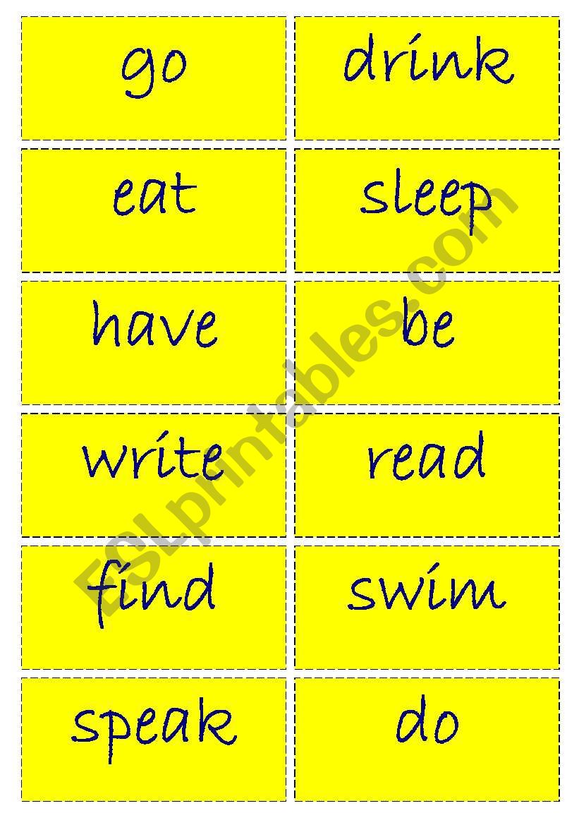 Cards -PRESENT PERFECT GAME - regular and irregular verbs (4 pages)