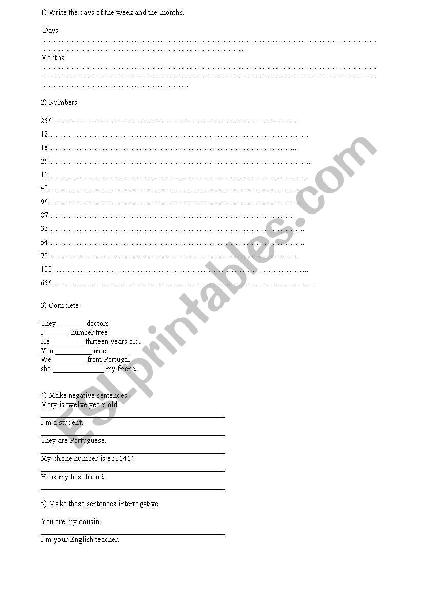 test  worksheet