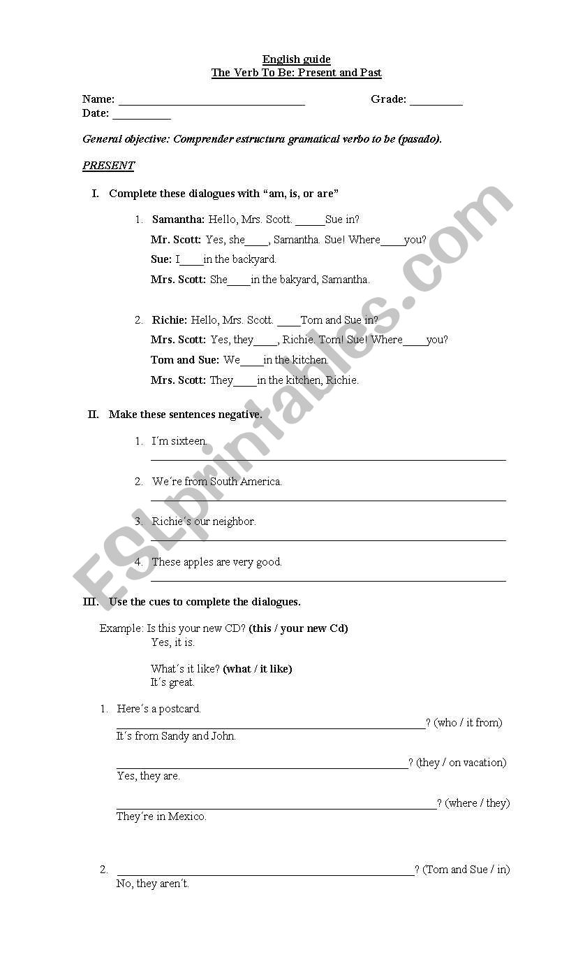 To be worksheet