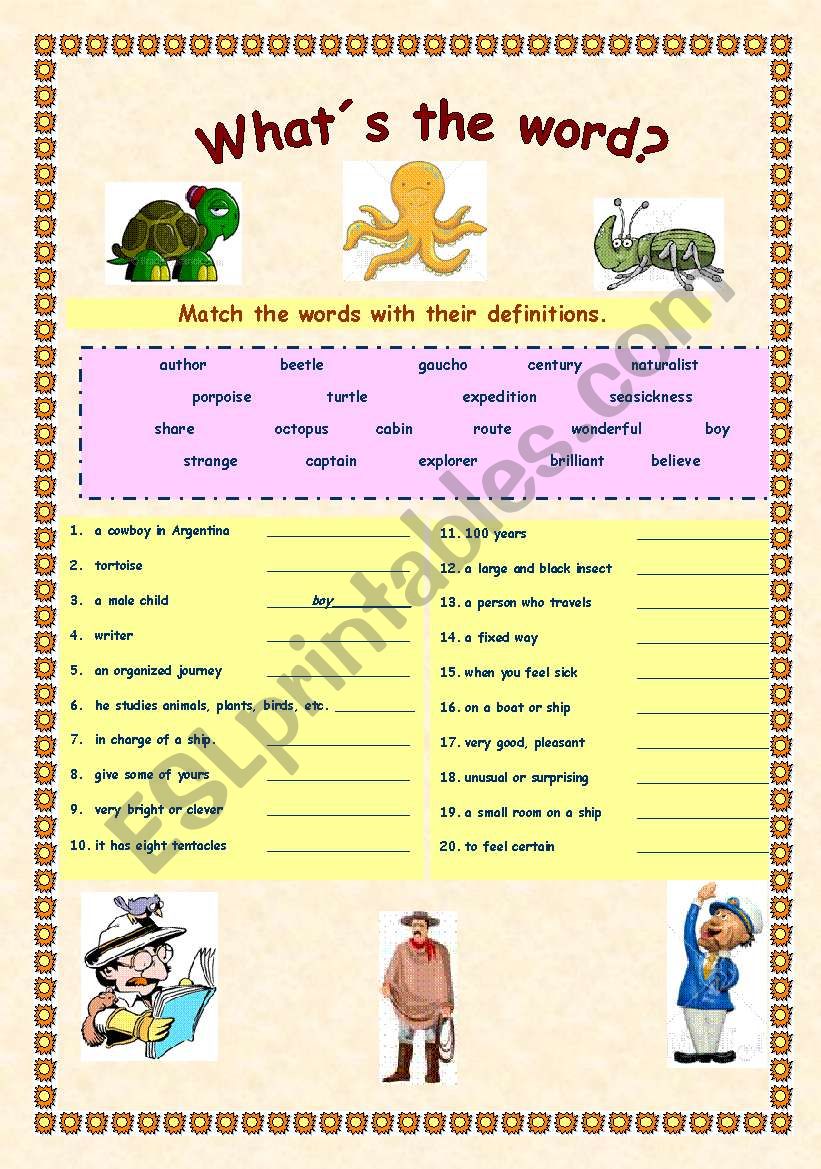 Dictionary search.... worksheet