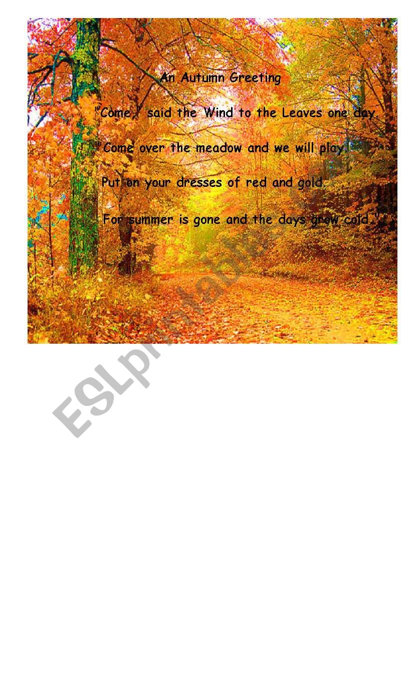 a greeting autumn worksheet