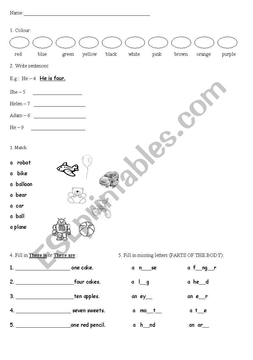 TEST 1 form!!!! worksheet