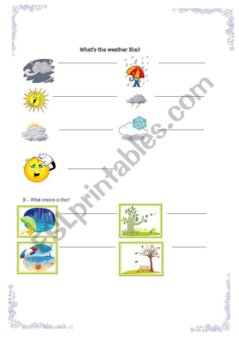 WEATHER AND SEASONS worksheet