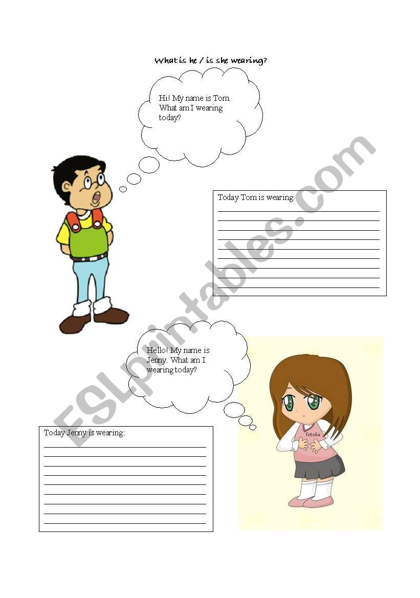 clothes description  worksheet