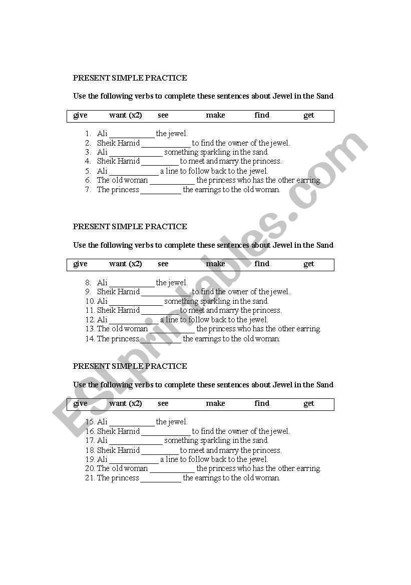 Simple Present Practice worksheet