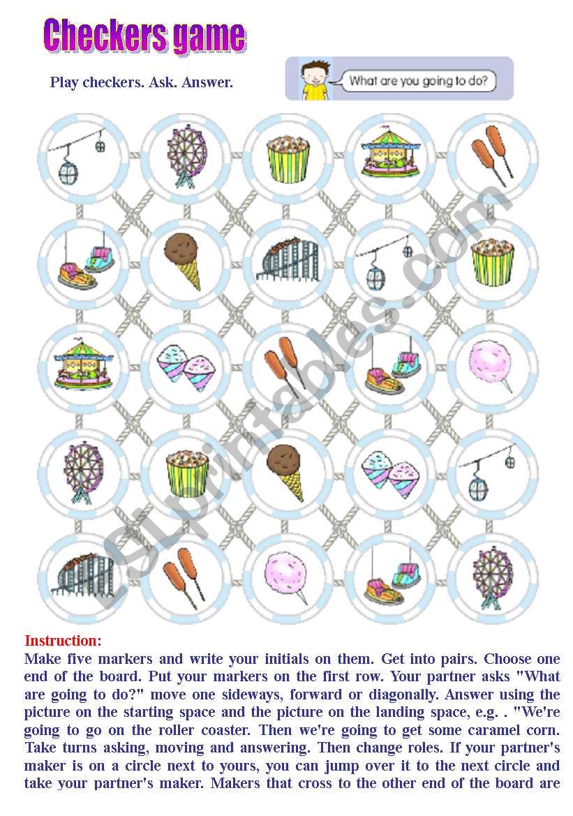 checkers game worksheet