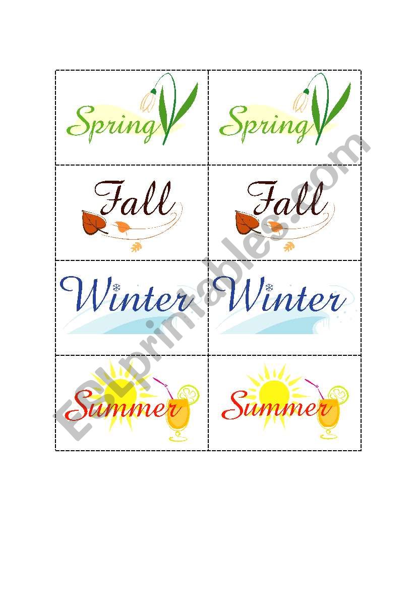 Season Mini Flashcards worksheet