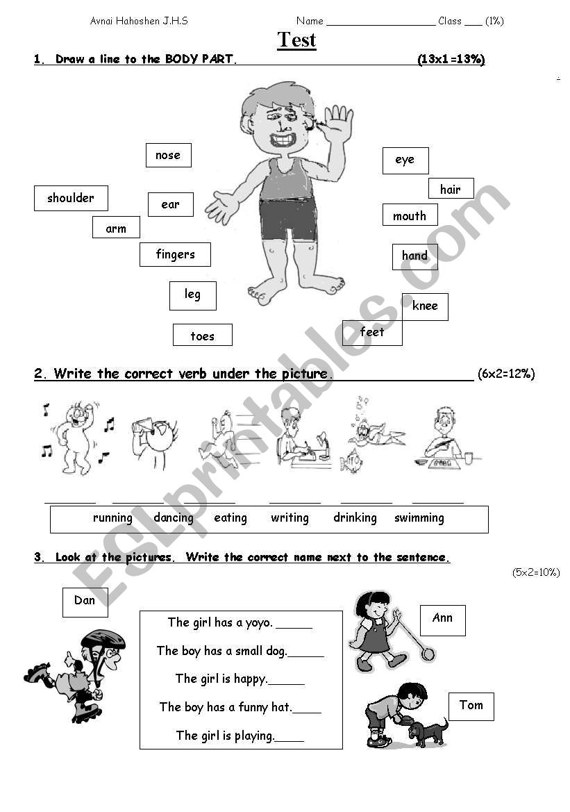 Basic Vocabulary Test - B+W worksheet