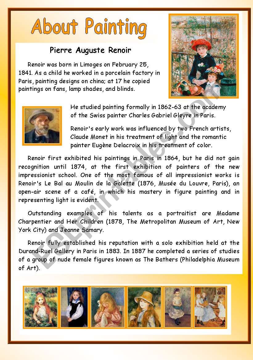 About Painting - Pierre Auguste Renoir