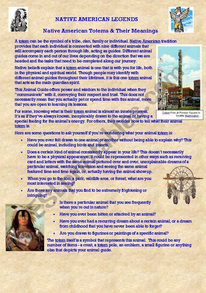 Native American Totems and their meanings