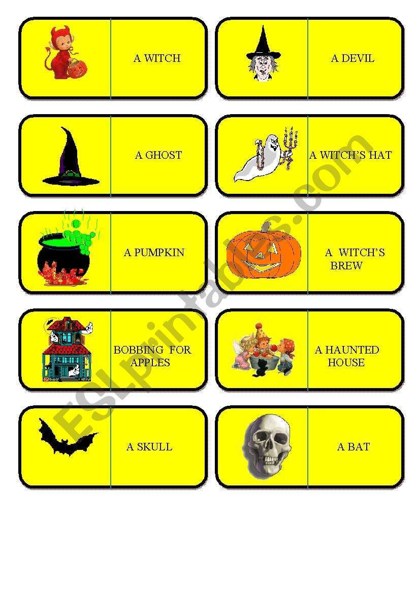  20 HALLOWEEN DOMINOES worksheet